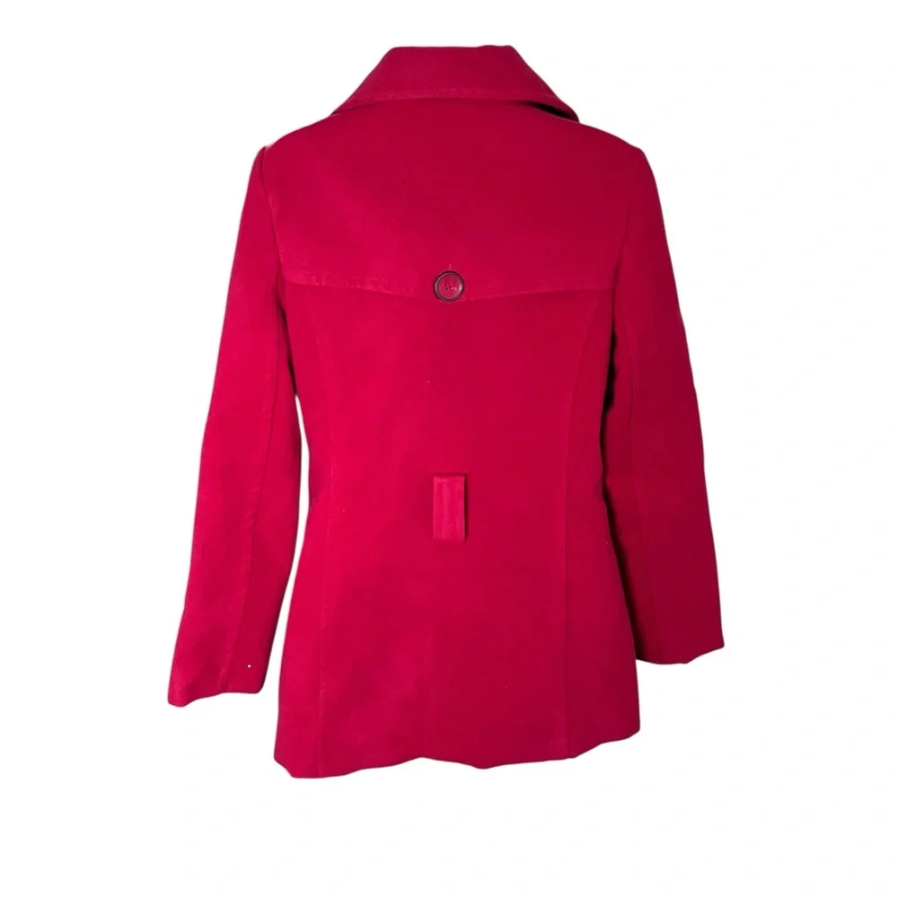Y2K Jou Jou Double Breasted Peacoat Wool Blend Magenta L Juniors